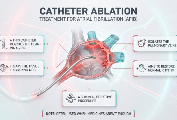 Resource graphic illustrating catheter ablation procedure