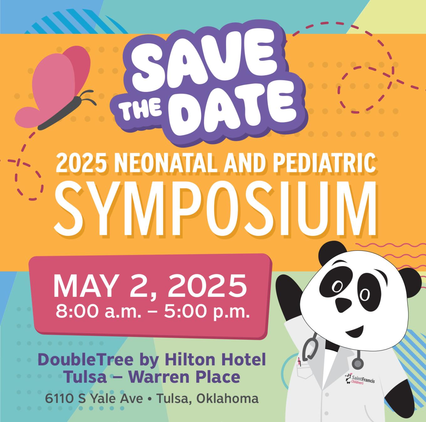 2025 "Save The Date" card for the neonatal and stroke symposium