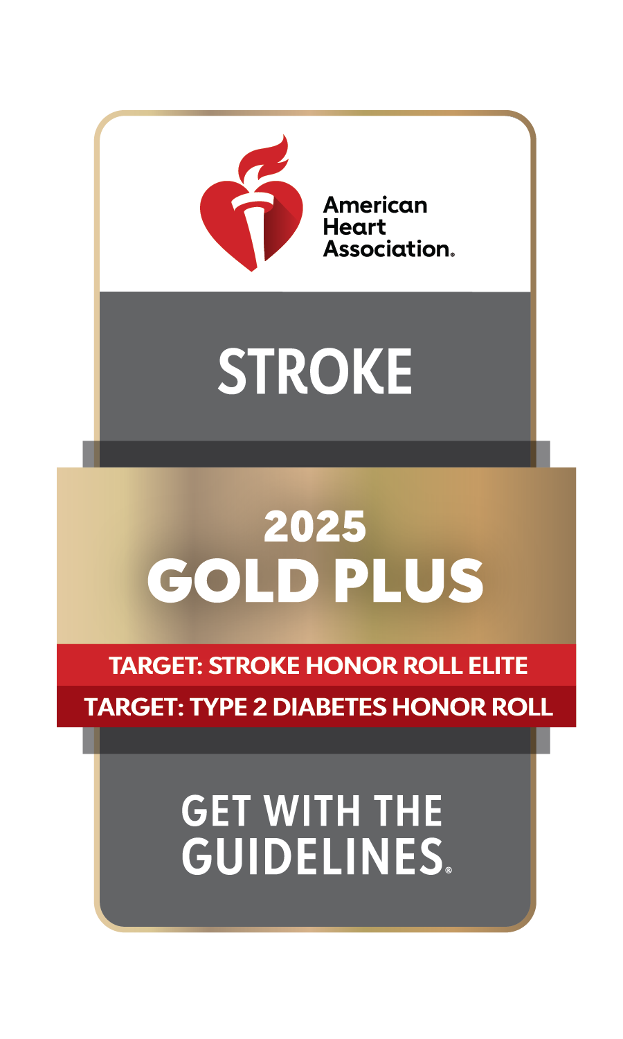 2025 Gold Plus Get With The Guidelines Stroke Emblem
