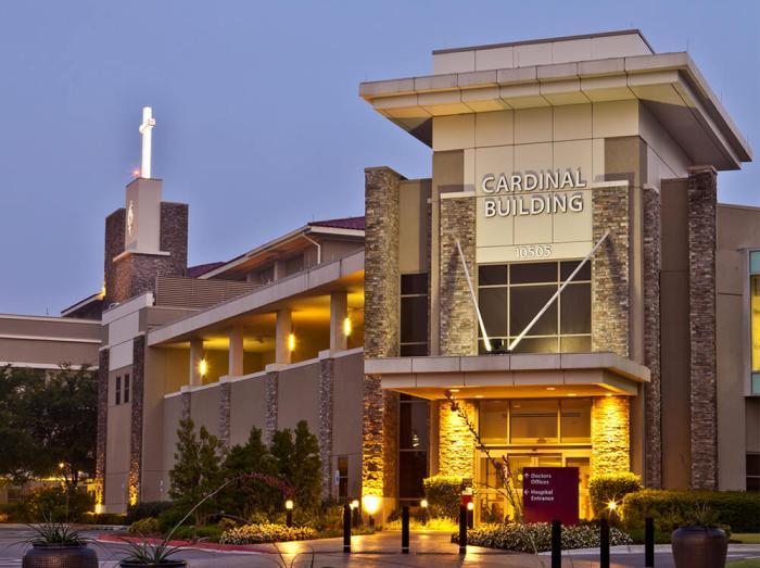 Exterior view of the Cardinal Building on the Saint Francis Hospital South campus