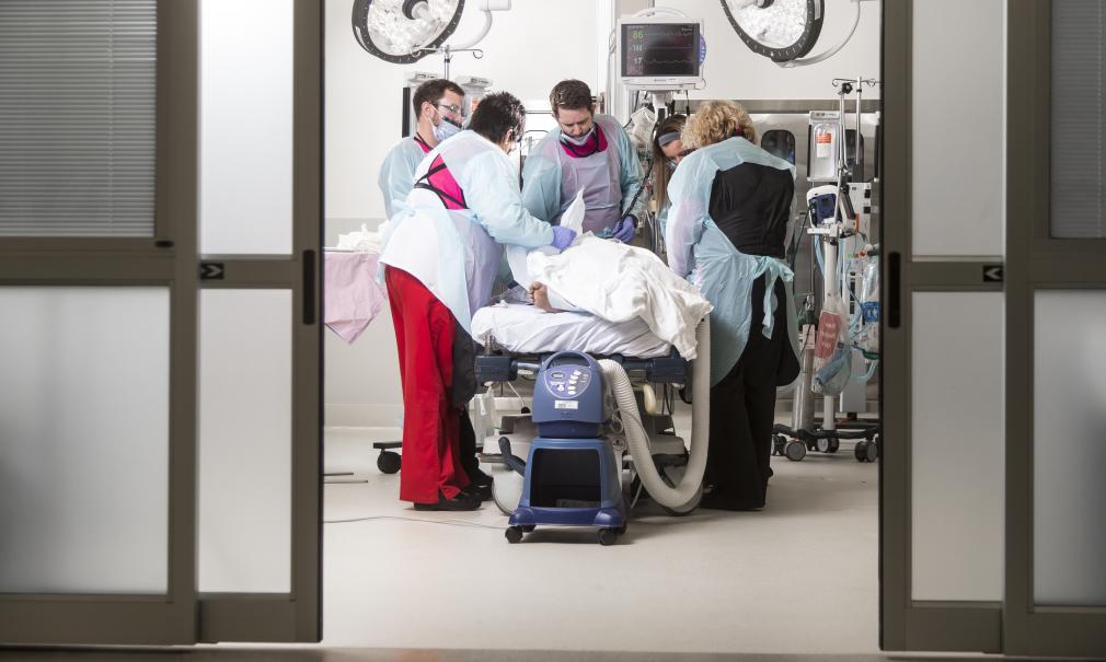 Trauma team in the operating room