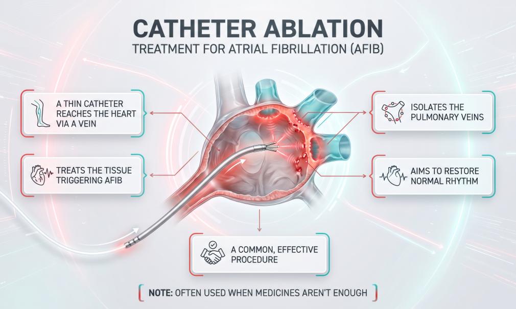 Resource graphic illustrating catheter ablation procedure
