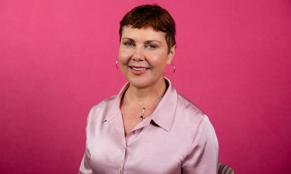 Portrait of Diane Pittman in the Saint Francis recording studio