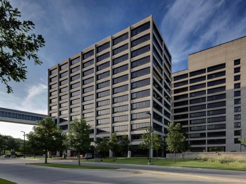 Exterior view of 12-storey Kelly Building on the Saint Francis Hospital campus in Tulsa