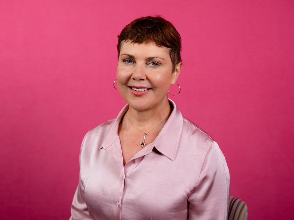 Portrait of Diane Pittman in the Saint Francis recording studio